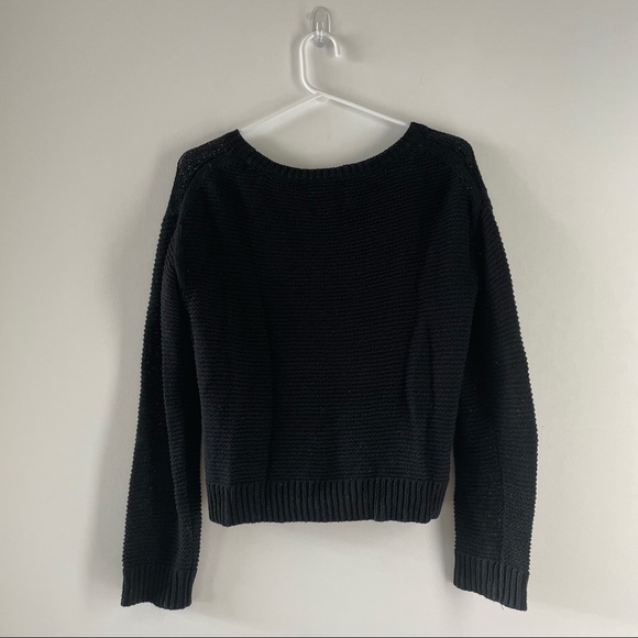 Roots knit sweater in linen and cotton, black, size XS, EUC - Picture 2 of 5